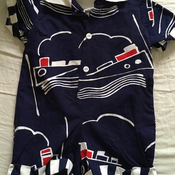 English Toffee One Pieces Boutique Nautical Jon Jon Romper 2t